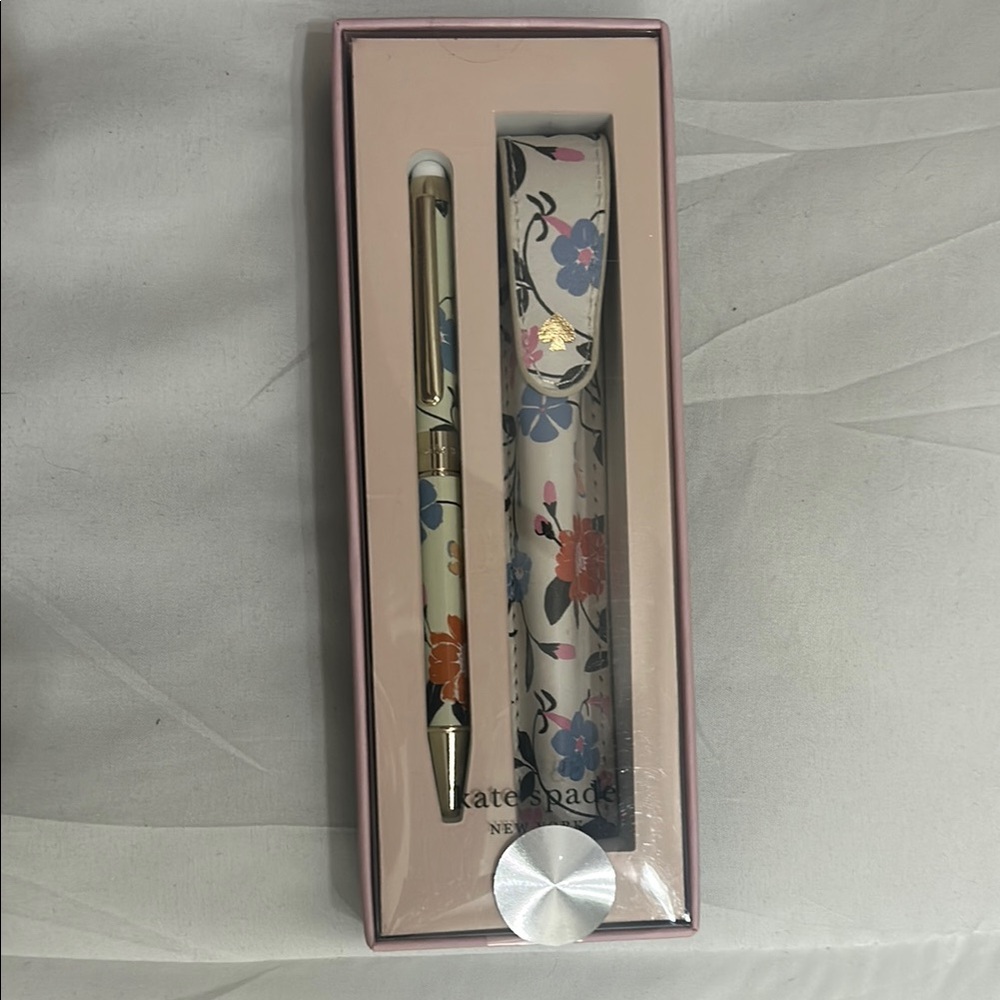 Kate Spade Floral Pen Set - Gold, Blue, Pink